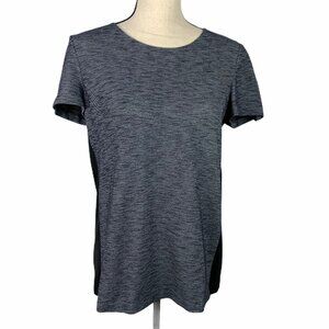Theory Knit Short Sleeve Top Gray Black M